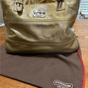Coach Metallic Gold Tote Bag